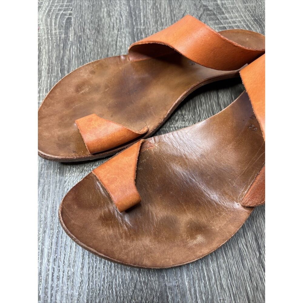 Cydwoq Hillary Toe-Ring Burnt Orange Leather Handmade USA Sandals EU 39 / US 8 - Picture 7 of 10